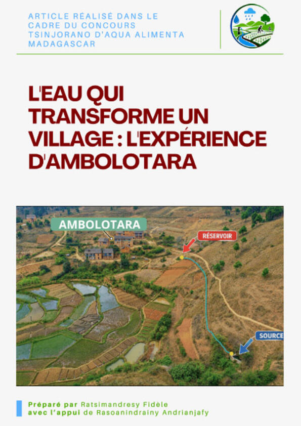 L'eau qui transforme un village : l'expérience d'Ambolotara