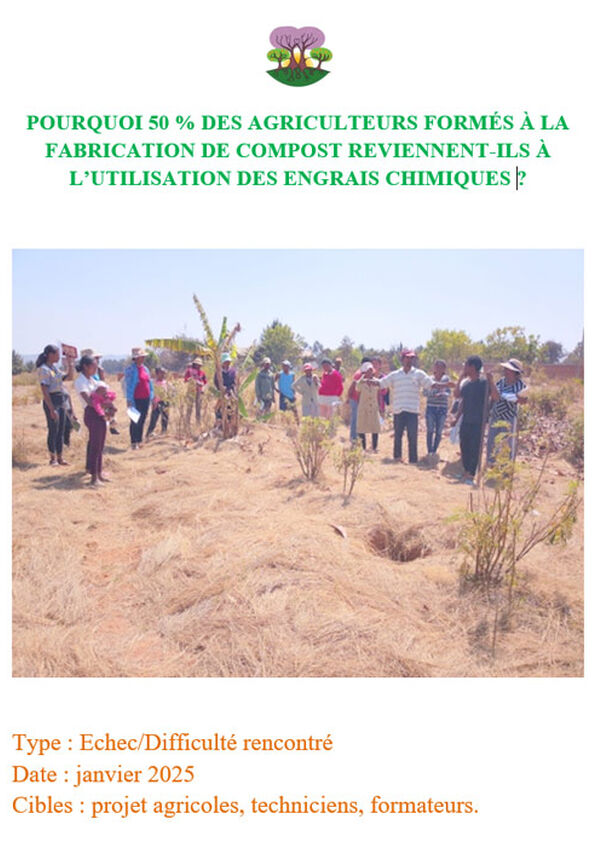Pourquoi 50 % des agriculteurs formés à la fabrication de compost reviennent-ils à l’utilisation des engrais chimiques?